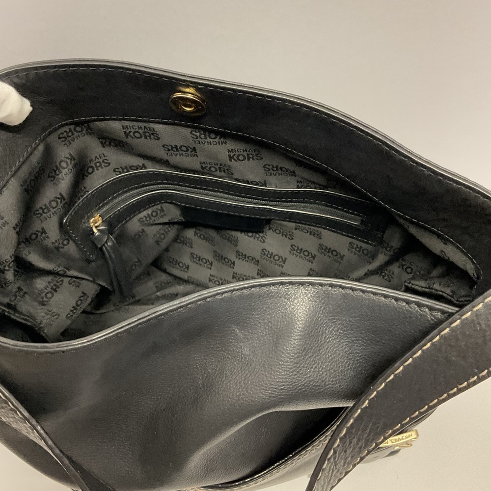 Michael Kors Black Shoulder Bag with Buckle Accents - Picture 7 of 11